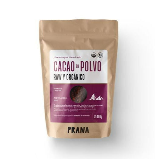 CACAO EN POLVO ORGÁNICO PRANA 400g