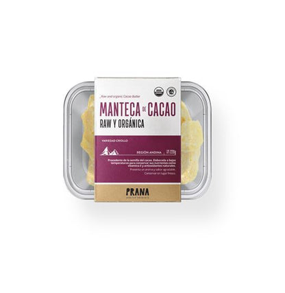 MANTECA DE CACAO ORGÁNICA PRANA 220g