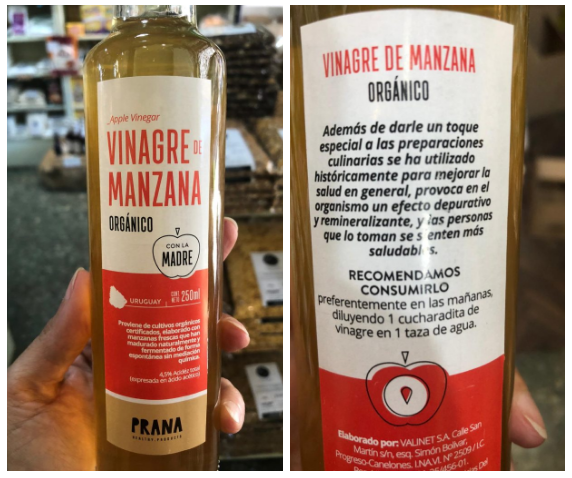 VINAGRE DE MANZANA ORGÁNICO PRANA 250ml